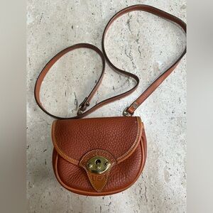 Vintage Dooney & Bourke Leather Mini Crossbody Calvary Belt Bag Tan USA